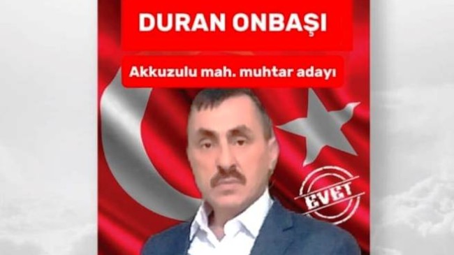 Akkuzulu muhtarı Duran Onbaşı seçildi